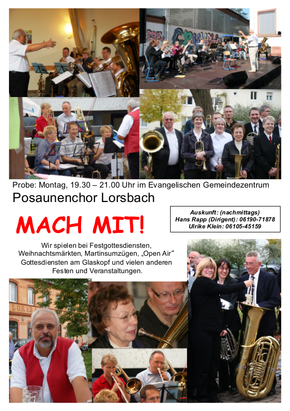 Werbung Posaunenchor Lorsbach