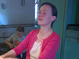 Kathrin Bibiella an der Orgel
